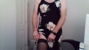 Stockings New panties and bra and a summer dress