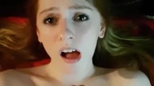 Cute redhead gets facial from super thick cock