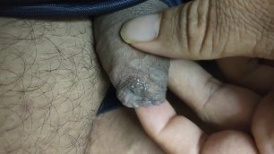 Uncut indian small penis wet precum 007