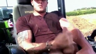 Straight Muscular Guy Wanking on the Job