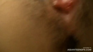 Homemade Close-up Japanese hairy pussy exploration and fuck