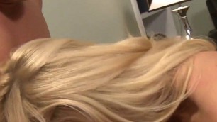 Blonde bombshell sucking and riding