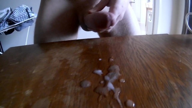 Morning coffee and +20cm dick with the balcony door open. Cumsover table! Porn Videos