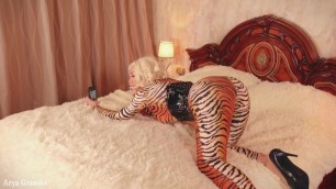 Beautiful Hot Blonde MILF doing Selfies in Spandex Catsuit - FemDom Ignoring Video Arya Grander