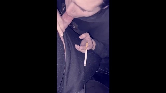 Smoking Fetish Blowjob in Car with Big Cumshot!! ????